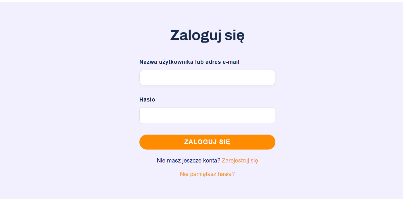 Ekran logowania gdzienakajaki.pl